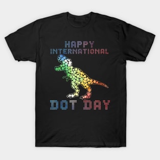 Funny Polka Dot T Rex Dinosaur September 15th Dot Day T-Shirt